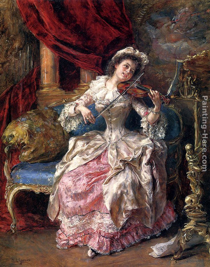 A Musical Afternoon painting - Eduardo Leon Garrido A Musical Afternoon art painting